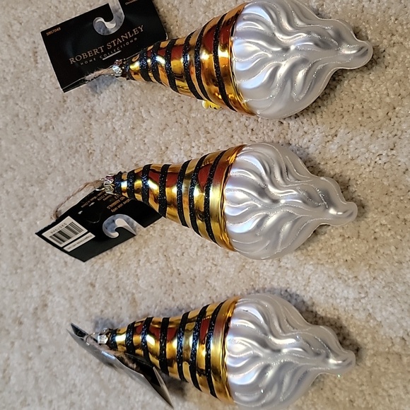 NWT Robert Stanley Gnome Bee Blown Glass Ornaments Set of 3 - Picture 2 of 4